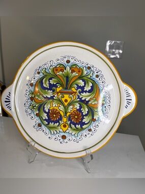Nova deruta hand -Painted Decorative Ceramic Serving Dish - Multicolor Floral